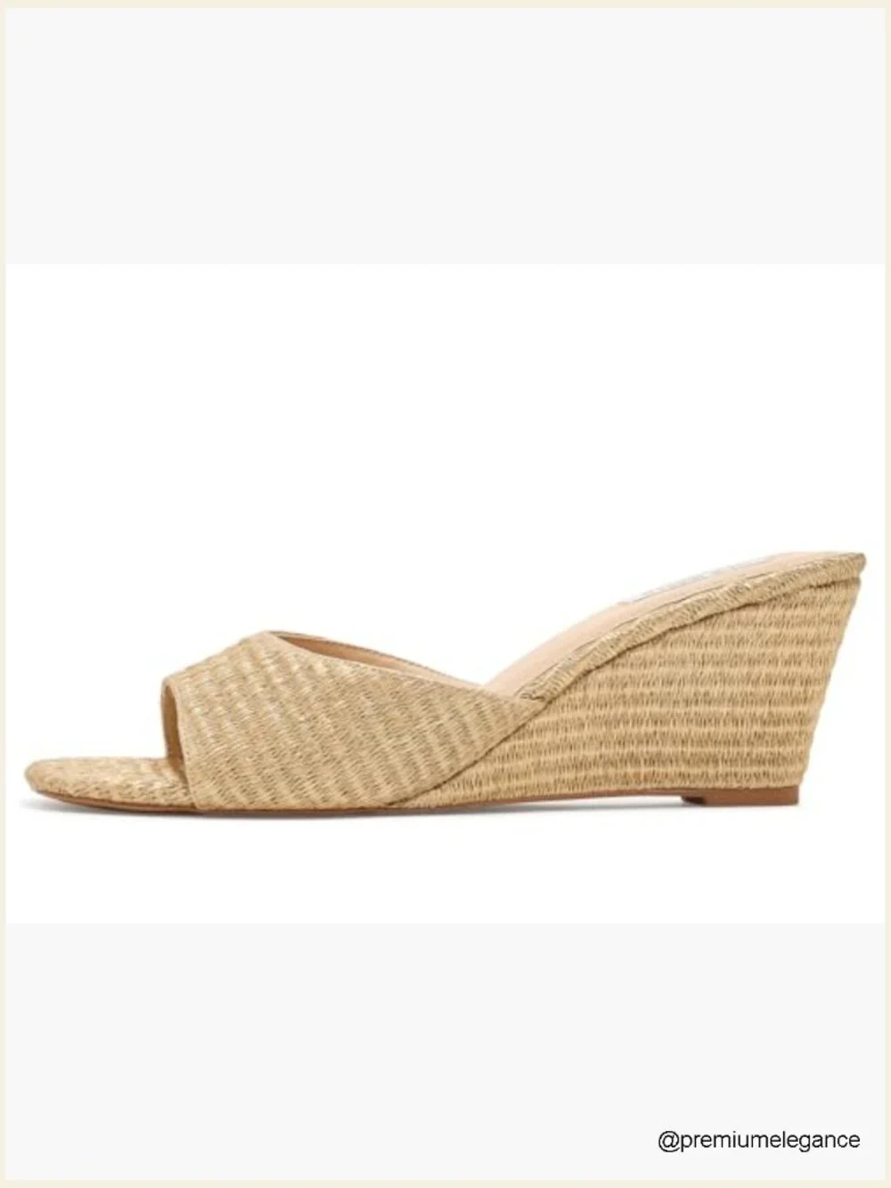 Women's Wedge Sandals - Lightweight, Open Toe, Slip On, Raffia